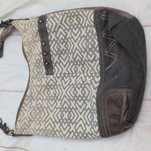 Myra Bag Cross Body Canavas Cotton and Leather Classic Design Beautiful Pattern